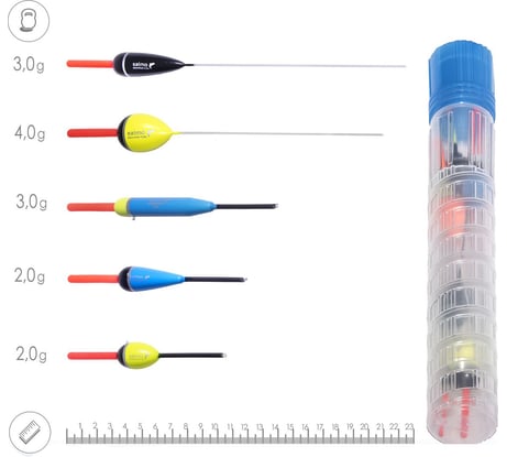 Поплавки Salmo ДЕНЬ/НОЧЬ в тубусе, 5 шт. 9600NIGHT-SET