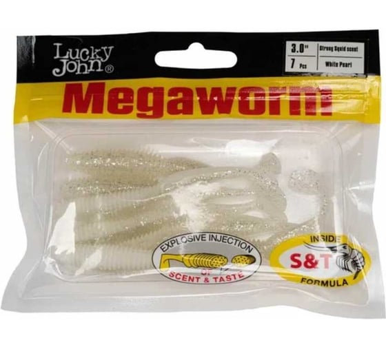 Съедобные искусственные виброхвосты LUCKY JOHN LJ Pro Series MEGAWORM 3.0in, 7.60 /T47, 7 шт. 140190-T47