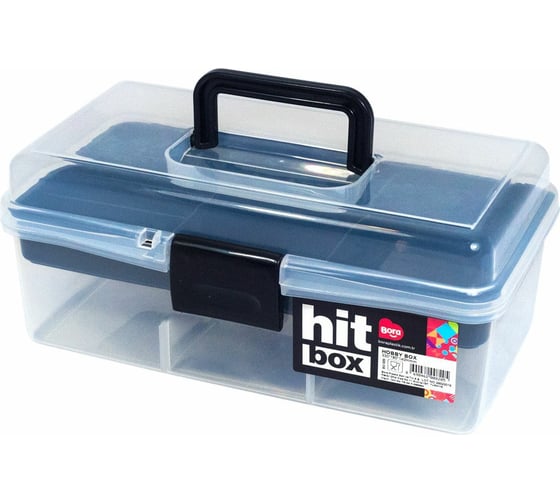 BORA Контейнер для рыбалки ДхШхВ 330x180x140мм с черной вставкой ПРОЗРАЧНЫЙ ПЛАСТИКОВЫЙ ПЛ-BO820cern 1