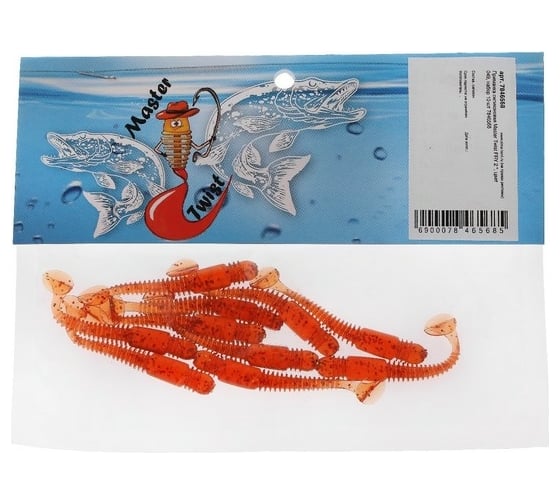Силиконовая приманка СИМАЛЕНД Master Twist FRY 2", цвет 049, набор 10 шт., бордовый 7846568