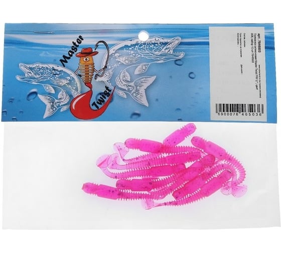 Силиконовая приманка СИМАЛЕНД Master Twist FRY 2", цвет 008, набор 10 шт., розовый 7846503