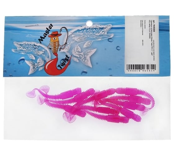 Силиконовая приманка СИМАЛЕНД Master Twist FRY 2", цвет 033, набор 10 шт., светло-розовый 7846565