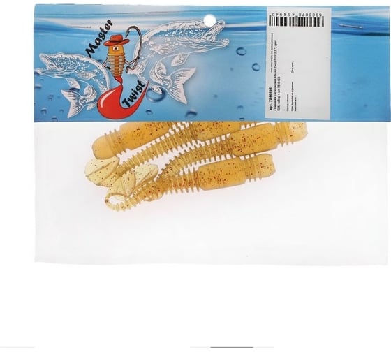 Силиконовая приманка СИМАЛЕНД Master Twist FRY 3.9", цвет 025, набор 4 шт., горчичный 7846494