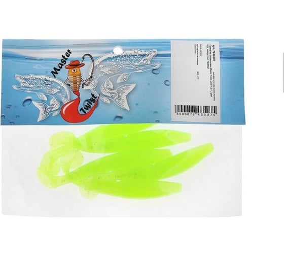 Силиконовая приманка СИМАЛЕНД Master Twist GOBY 3.1", цвет 009, набор 5 шт., светло-зеленый 7846597