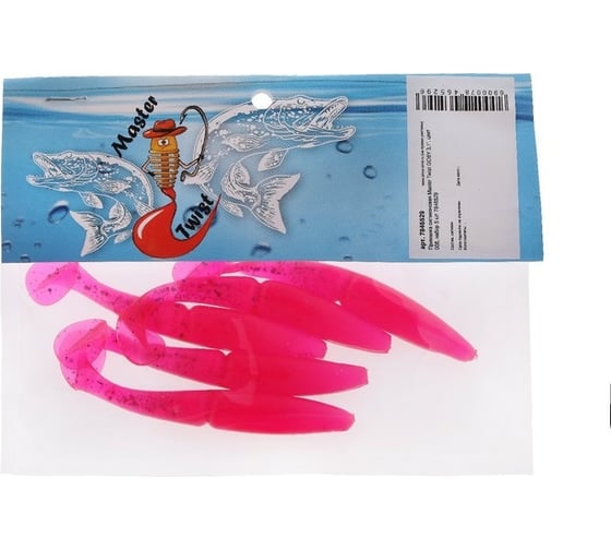 Силиконовая приманка СИМАЛЕНД Master Twist GOBY 3.1", цвет 008, набор 5 шт., розовый 7846529