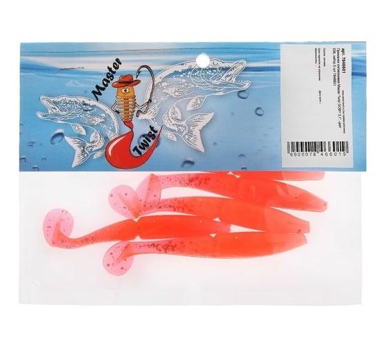 Силиконовая приманка СИМАЛЕНД Master Twist GOBY 3.1", цвет 038, набор 5 шт., коричнево-красный 7846601