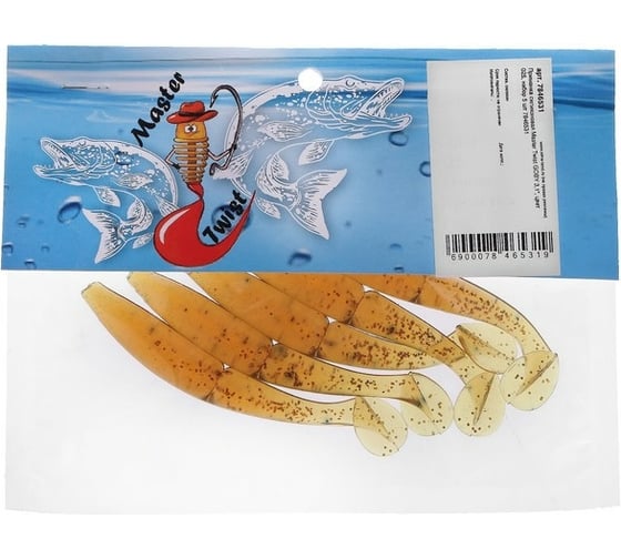 Силиконовая приманка СИМАЛЕНД Master Twist GOBY 3.1", цвет 025, набор 5 шт., горчичный 7846531