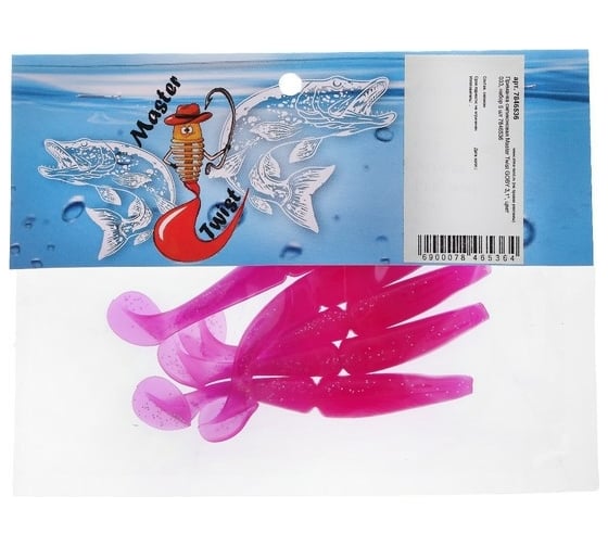 Силиконовая приманка СИМАЛЕНД Master Twist GOBY 3.1", цвет 033, набор 5 шт., светло-розовый 7846536