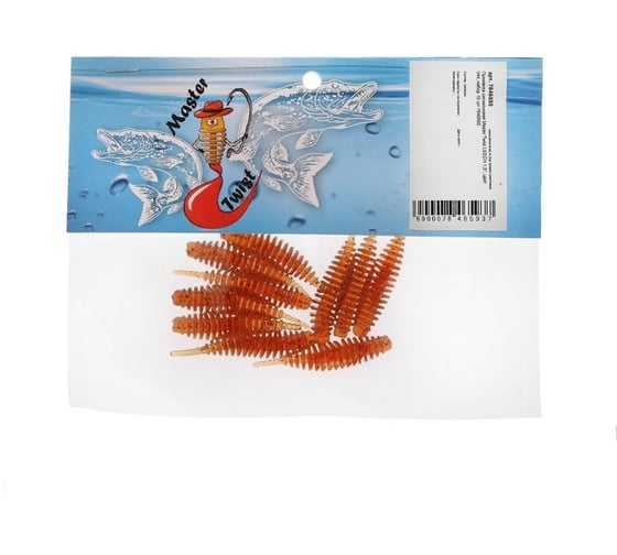 Силиконовая приманка СИМАЛЕНД Master Twist LEECH 1.5", цвет 044, набор 10 шт., коричневый 7846593