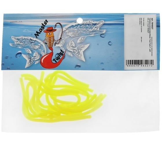 Силиконовая приманка СИМАЛЕНД Master Twist Pasta 4", цвет 004, 10 шт., светло-желтый 7846527