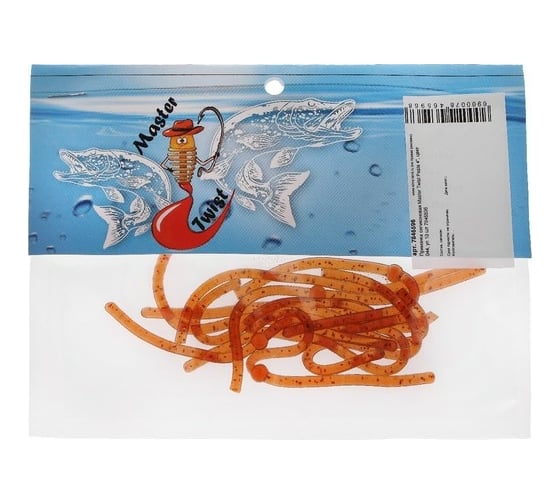 Силиконовая приманка СИМАЛЕНД Master Twist Pasta 4", цвет 044, 10 шт., коричневый 7846596