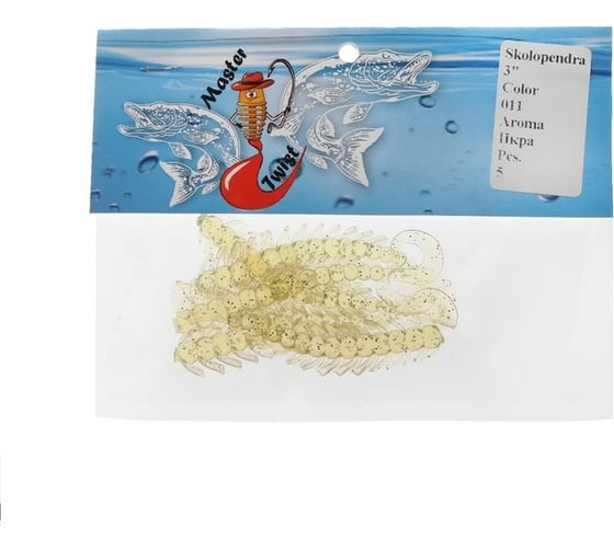 Силиконовая приманка СИМАЛЕНД Master Twist SKOLOPENDRA 3", цвет 011, набор 5 шт., кремовый 7846581