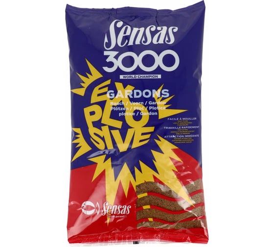 Прикормка Sensas 3000 EXPLOSIVE Gardons 1кг 10741 1
