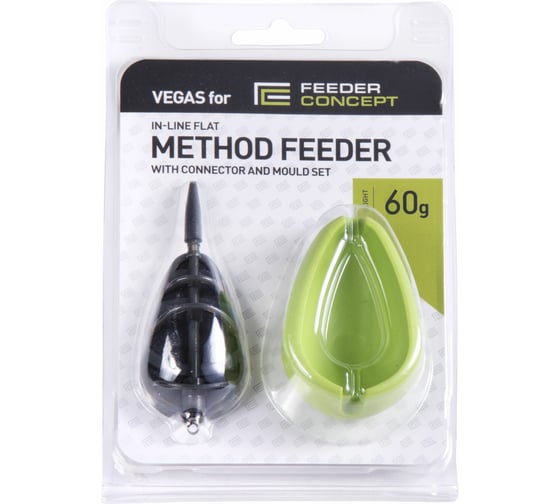 Фидерная кормушка и уплотнитель FEEDER CONCEPT FC Vegas Flat METHOD 60г 7009-061 1