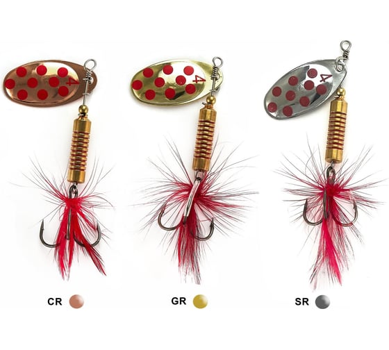 Вращающиеся блесны Lucky John SPIN X ROUND 04, 11.0г CR/GR/SR 3шт LJSR04-001SET