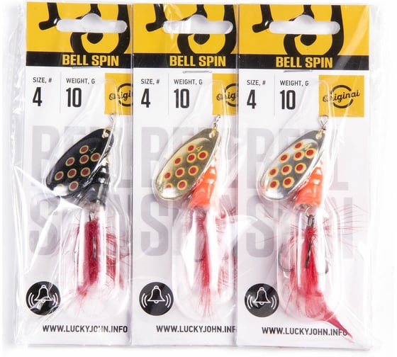 Вращающиеся блесны Lucky John BELL SPIN 04, 010.0г, BRD/GRD/SRD 3шт LJBS04-001SET