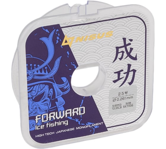 Леска Nisus FORWARD ICE FISHING N-FIF-0.261-50, 0.261мм/50м, нейлон прозрачный 294478