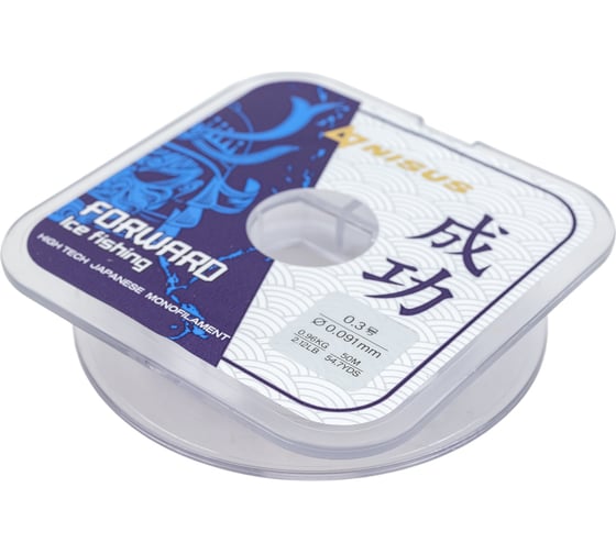 Леска Nisus FORWARD ICE FISHING N-FIF-0.091-50, 0.091мм/50м, нейлон прозрачный 294947