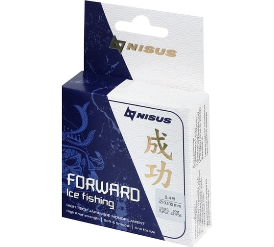 Леска Nisus FORWARD ICE FISHING N-FIF-0.105-50, 0.105мм/50м, нейлон прозрачный 294469