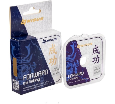 Леска Nisus FORWARD ICE FISHING N-FIF-0.128-50, 0.128мм/50м, нейлон прозрачный 294471