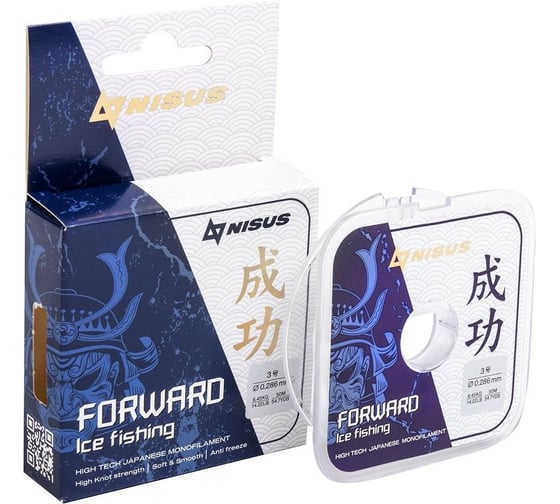 Леска Nisus FORWARD ICE FISHING N-FIF-0.286-50, 0.286мм/50м, нейлон прозрачный 314627 1