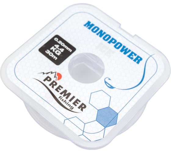 Леска Premier fishing MONOPOWER ICE PR-MI-T-020-30, 0.20мм/30м, прозрачный нейлон 280976