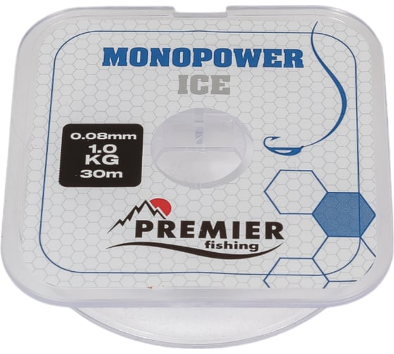Леска Premier fishing MONOPOWER ICE PR-MI-T-008-30, 0.08мм/30м, прозрачный нейлон 280967