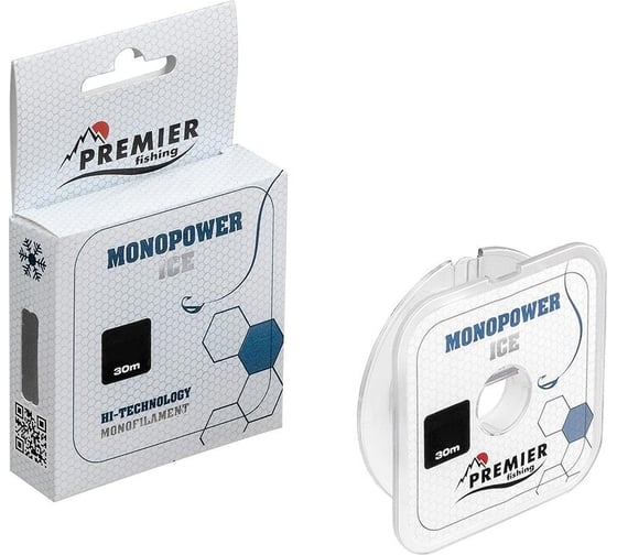 Леска Premier fishing MONOPOWER ICE PR-MI-T-008-30, 0.08мм/30м, прозрачный нейлон 280967
