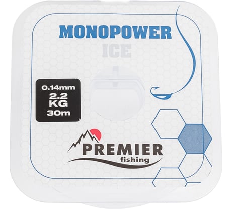 Леска Premier fishing MONOPOWER ICE PR-MI-T-014-30, 0.14мм/30м, прозрачный нейлон 280971