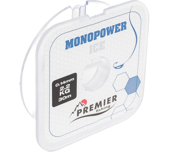 Леска Premier fishing MONOPOWER ICE PR-MI-T-014-30, 0.14мм/30м, прозрачный нейлон 280971