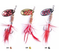 Вращающиеся блесны Lucky John SPIN X ROUND 02 05.0г, CR/GR/SR, 3шт LJSR02-001SET