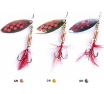 Вращающиеся блесны Lucky John SPIN X LONG 04 9.0 г, CR/GR/SR, 3шт LJSL04-001SET