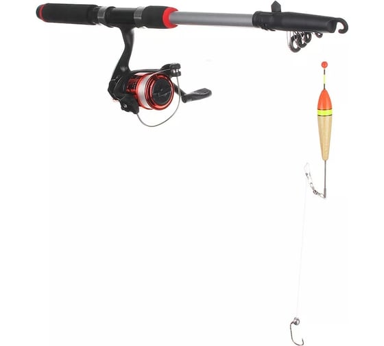 Рыболовный набор FISHING удочка, 1.8м, тест 10-30 гр, катушка, леска, грузила, бусины AZOR 149-110