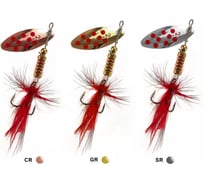 Вращающаяся блесна Lucky John SPIN X LONG 02, 4.0 г, CR/GR/SR, 3шт LJSL02-001SET