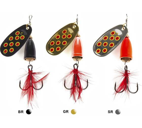 Вращающаяся блесна  Lucky John BELL SPIN 05, 013.0г, BRD/GRD/SRD, 3шт LJBS05-001SET