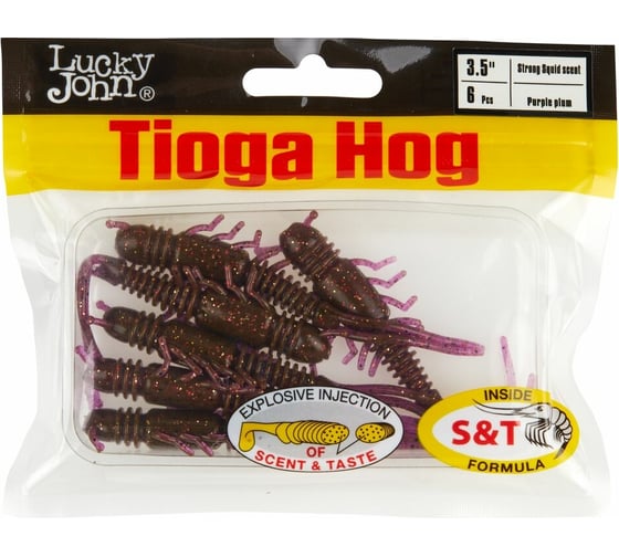 Искусственные съедобные виброхвосты Lucky John LJ Pro Series TIOGA HOG 3.5in 08.90 /S13 6шт 140195-S13