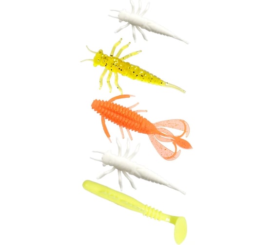 Съедобные искусственные виброхвосты Lucky John LJ Pro Series 02 SET 5 упаковок LJSS-002SET 1