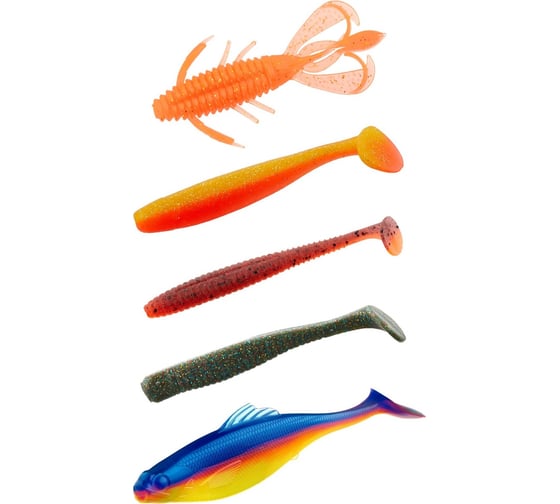 Съедобные искусственные виброхвосты Lucky John LJ Pro Series 07 SET 5 упаковок набор LJSS-007SET