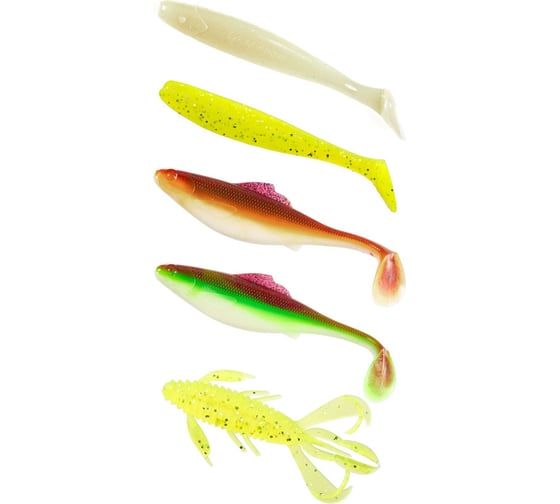 Съедобные искусственные виброхвосты Lucky John LJ Pro Series 05 SET 5 упаковок LJSS-005SET 1