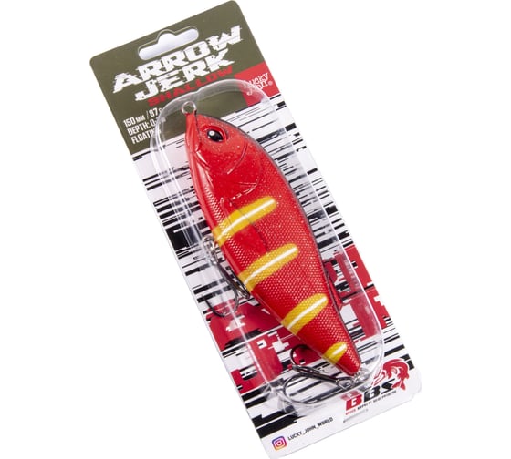 Плавающий воблер Lucky John LJ BBS Original ARROW JERK F 015.00/033 LJO0515F-033