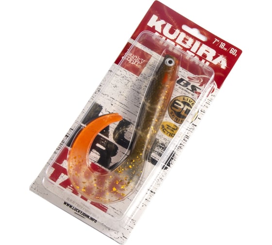 Твистеры Lucky John LJ 3D BBS Series KUBIRA FIRE TAIL 7.0in, 17.50, PG42, 1шт 140436-PG42