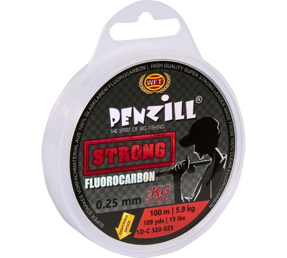 Монофильная леска WFT Penzill FLUOROCARBON Strong 100/025 1D-C-320-025