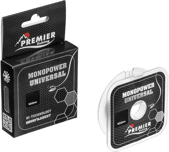 Леска Preмier fishing мonopower universal 0.45мм/100м, clear nylon pr-мu-t-045-100 00000281069