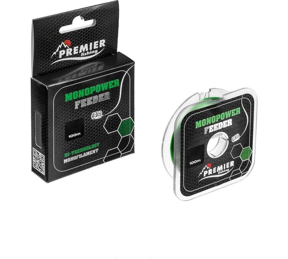 Леска Preмier fishing мonopower feeder 0.28мм/100м, green nylon pr-мf-g-028-100 00000281019