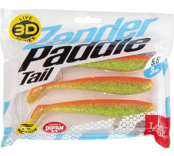 Виброхвосты Lucky John LJ 3D Series ZANDER PADDLE TAIL 5.5in, 14.00/Z12, 3шт 140431-Z12