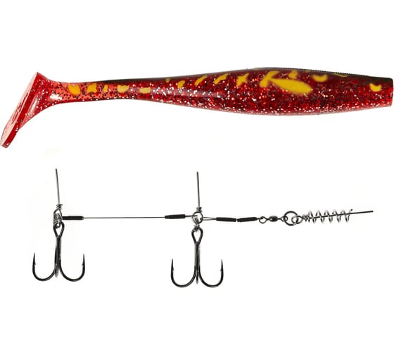 Виброхвосты Lucky John LJ 3D BBS Series GIANT KUBIRA SWIM SHAD 10.3in, 26.00/PG25, Stinger XL 140434SET-PG25