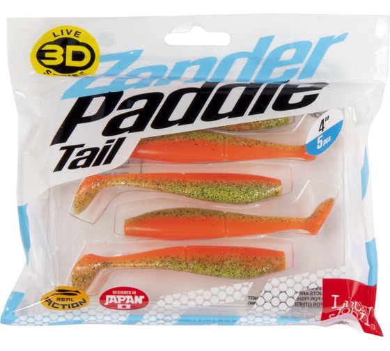 Виброхвосты Lucky John LJ 3D Series ZANDER PADDLE TAIL 4.0in, 10.00/Z12, 5шт 140429-Z12