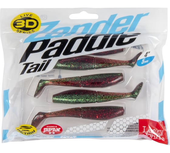 Виброхвосты Lucky John LJ 3D Series ZANDER PADDLE TAIL 4.0in, 10.00/Z14, 5шт 140429-Z14