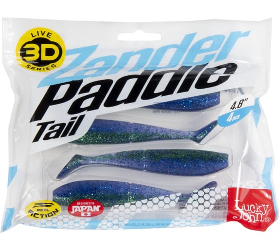 Виброхвосты Lucky John LJ 3D Series ZANDER PADDLE TAIL 4.8in, 12.00/Z13, 4шт. 140430-Z13