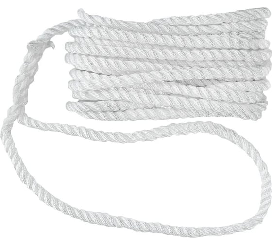 Трёхпрядный швартовый трос Skipper с огоном, 12 мм х 7.62 м, нейлон SK-TDN3ST12762W 1